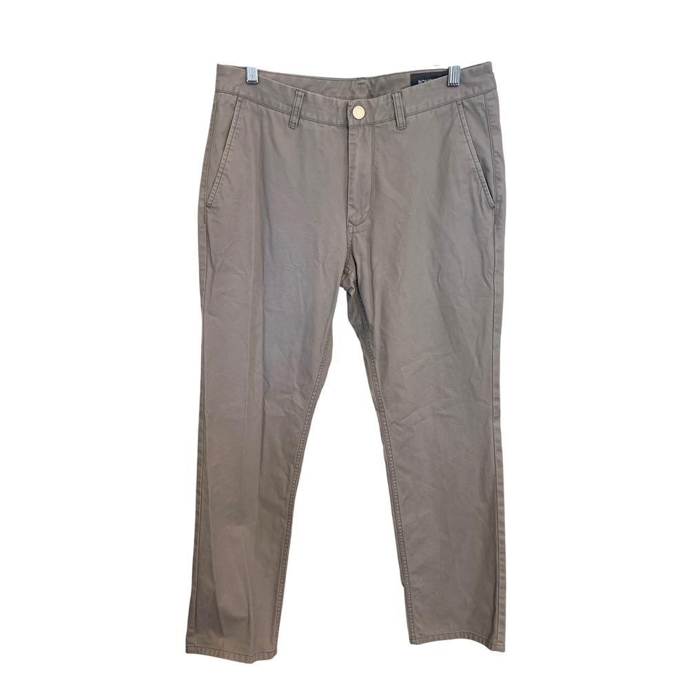 Bonobos Slim Fit Chino Pants Mens 32x30 Grey Tan Cotton Twill Trousers Stone